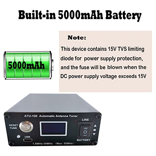Tuner d'antenne ATU-100 automatique premium avec ecran OLED haute precision