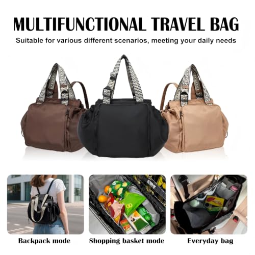 Image of Multifunctional Travel Organizer Bag for Ladies - Doubles as a Stylish Backpack, Crossbody and Shoulder Bag, Boasts Great Storage Capacity(Black)