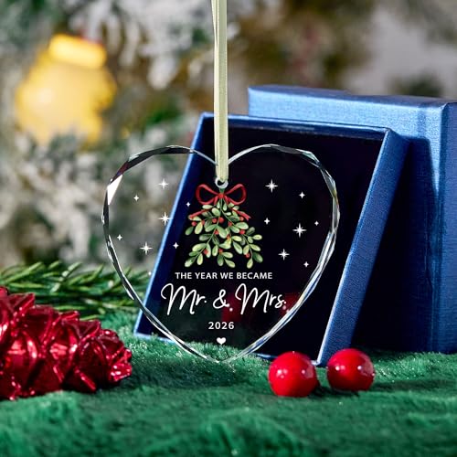 Image of Wedding Gifts for Couples 2026,First Christmas Married Ornament 2026