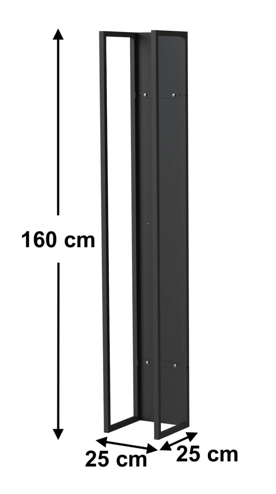 DanDiBo Kaminholzregal Innen Metall Schwarz Kaminholzständer mit Rückwand an der Wand Hängend Holzkorb Kaminholzhalter Holzregal (Höhe 160 cm)