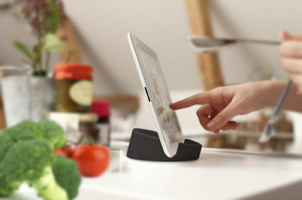 Silicone Kitchen Tablet Stand for iPad/Tablet PC, Gray