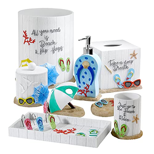 Avanti Linens - Wastebasket, Trash Can, Beach Inspired Bathroom Decor (Beach Mode Collection) - Image 3