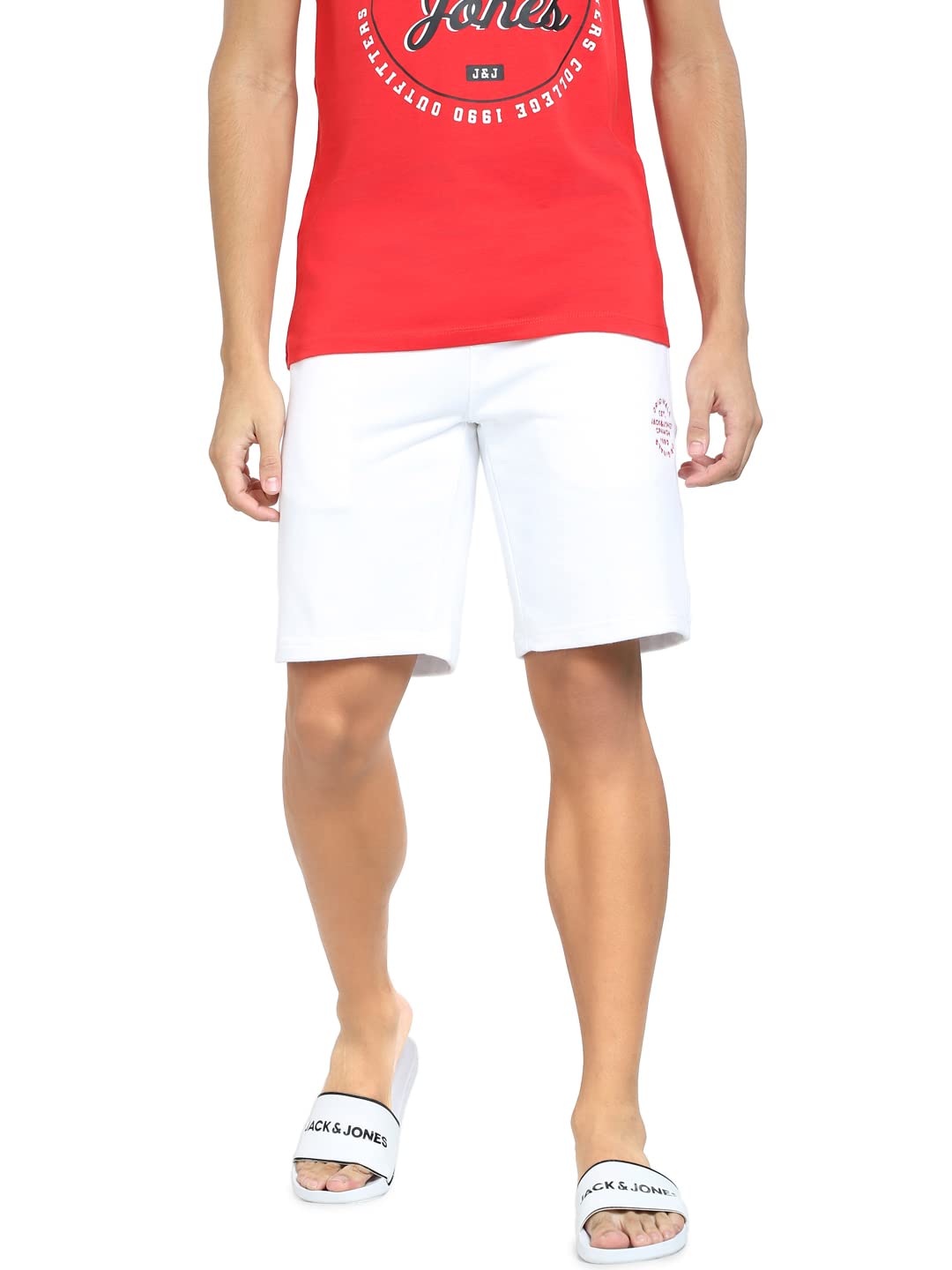 jack & jones Men's Mid Rise Cotton Sports Shorts-picture-24