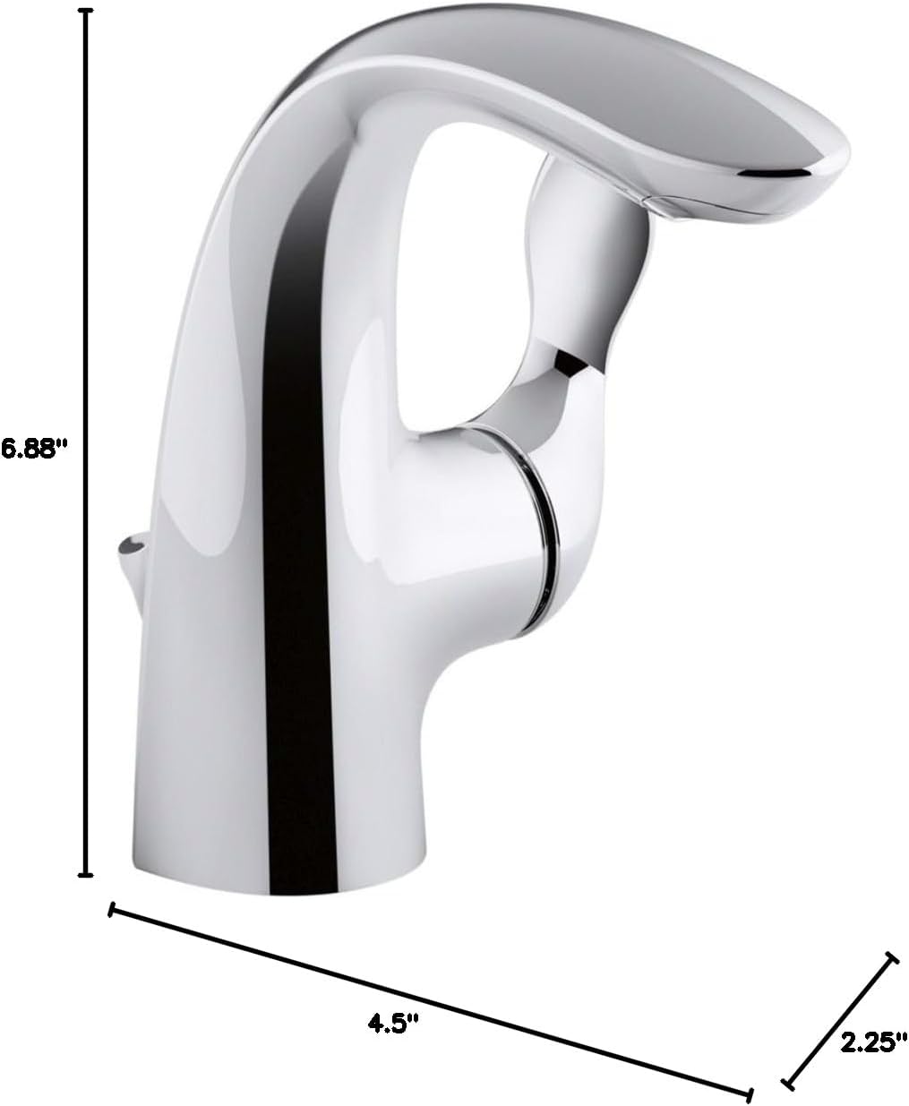 Refinia 6.875'' Modern Chrome Single-Handle Bathroom Faucet