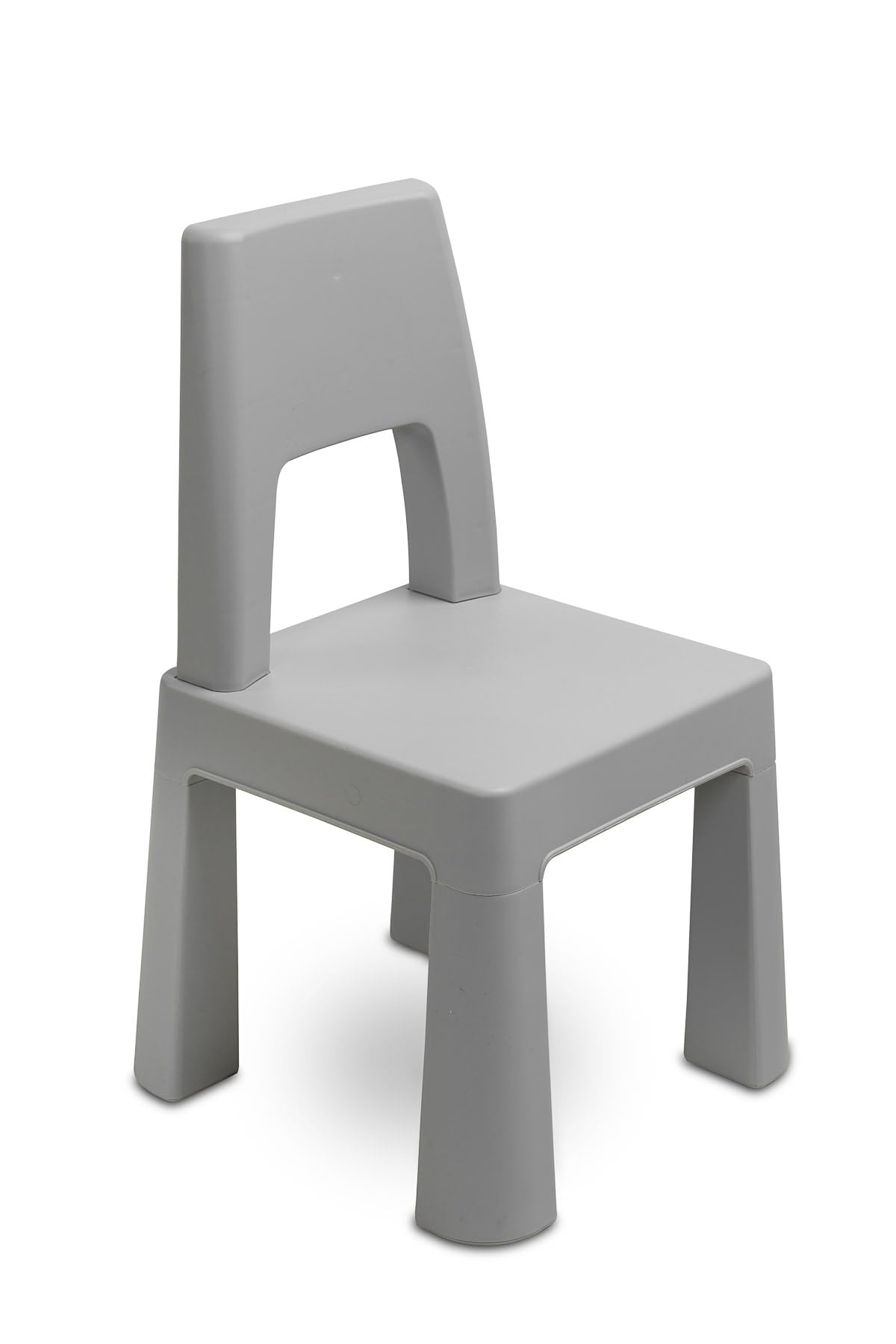 IKS2 Toyz Monti - Mesa infantil con 2 sillas, a partir de 3 años, juego de mesa y 2 sillas para niños, mesa y sillas pequeñas de plástico, para exterior e interior, color gris