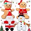   Syhood-4-Pieces-9-Inch-Christmas-Plush-Toys-Santa-Claus-Plush-Snowman-Plush-Gingerbread-Man-Plush-Christmas-Stuffed-Animal-Gingerbread-Pillow-for-Boys-Girls-Xmas-Decoration-Home-Office-Car-Ornament