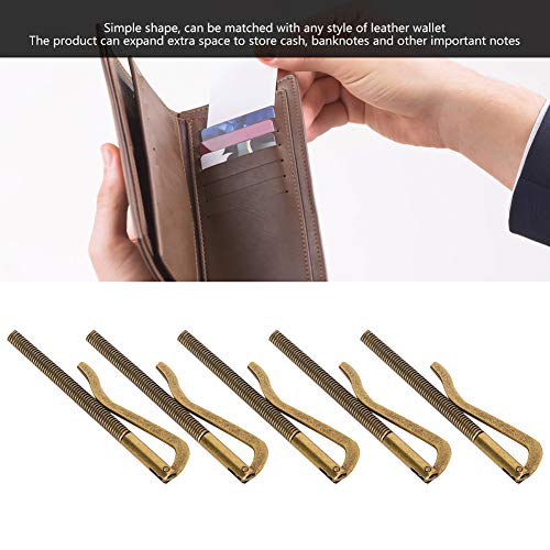 5pcs Money Cash Clip, 85mm High Hardness Spring Electroplated Steel Metal Money Clip for Leather Wallet Cash Check Credit Card(Bronze)4