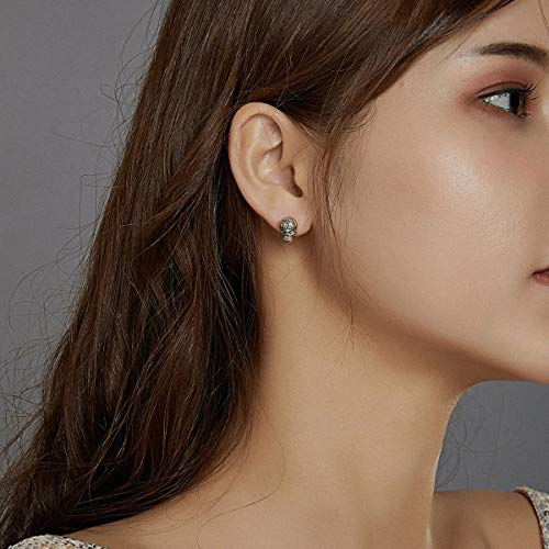 Fashion Tiny Skull Stud Earrings Sterling Silver S925 for Women Girls Men Cross Skeleton Halloween Earrings Cartilage Tragus Earring Unisex Gothic Jewelry Gifts for Sensitive Ears3