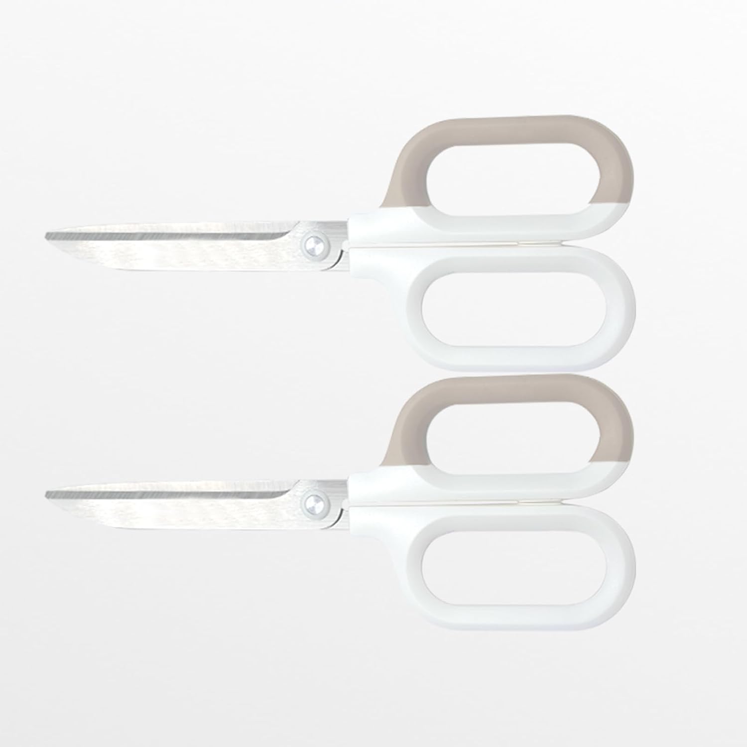 White Office Scissors with Comfort-Grip Handles, Cute scissors, Sharp Craft Scissors for DIY Art, Sewing, Fabric, Student, Teacher, and Home Use(7", White-2Pack)
