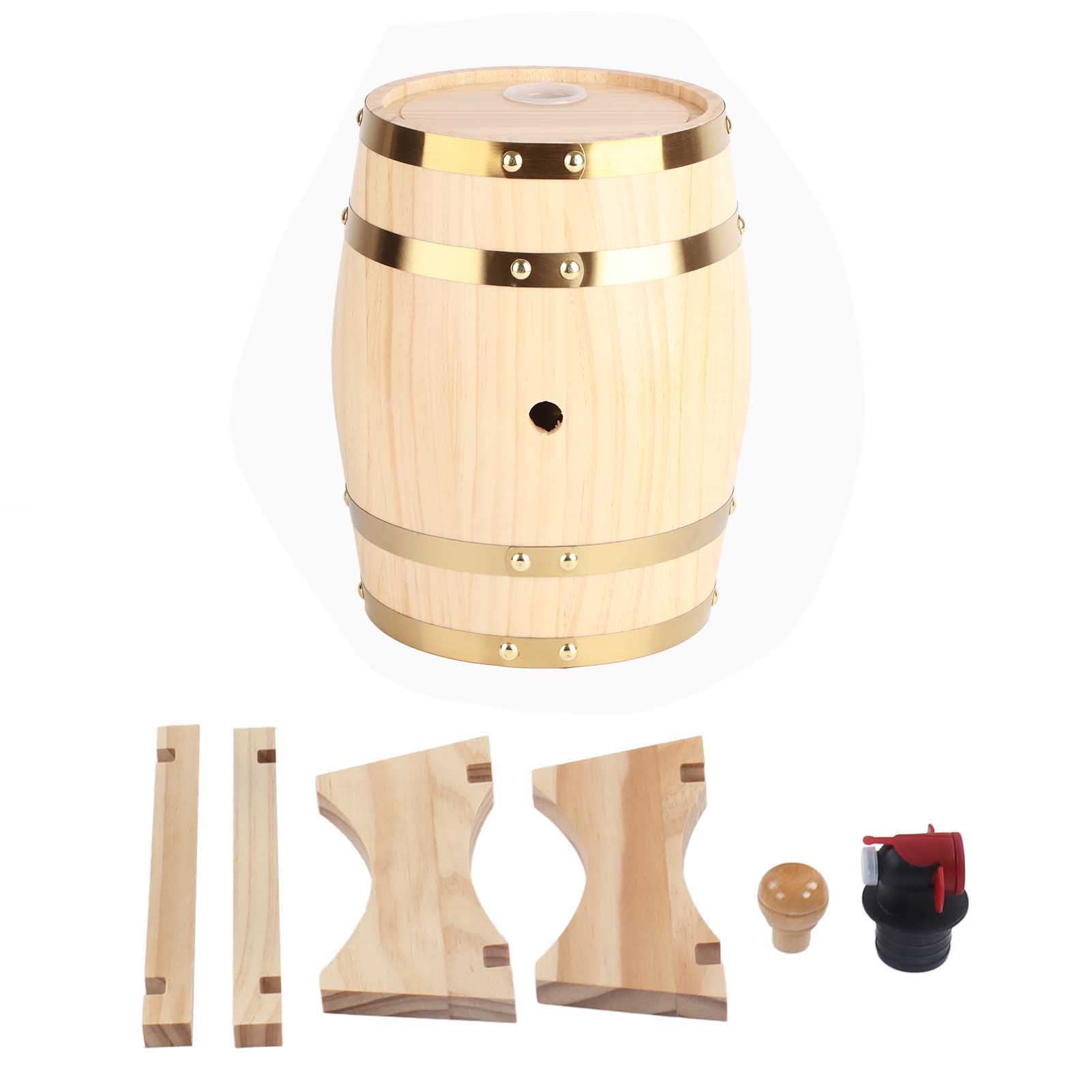 Botte per invecchiamento in legno di pino realizzata a mano con rubinetto - Fusto decorativo rustico per vino, birra, liquori |Bar domestico, decorazioni per la e regali (Forse)