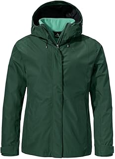 Schöffel Okere WMS Women's 3-in-1 Jacket, Waterproof, Breathable Outdoor Jacket with Removable Fleece Jacket, Warm 3-in-1 Jacket with Adjustable Hood