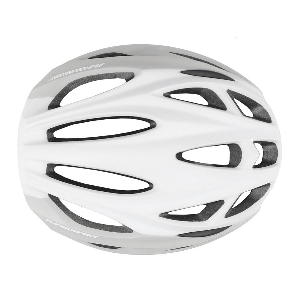 Massi Pro Casco para Bicicleta, Deportes y Aire Libre, L, Blanco/Gris
