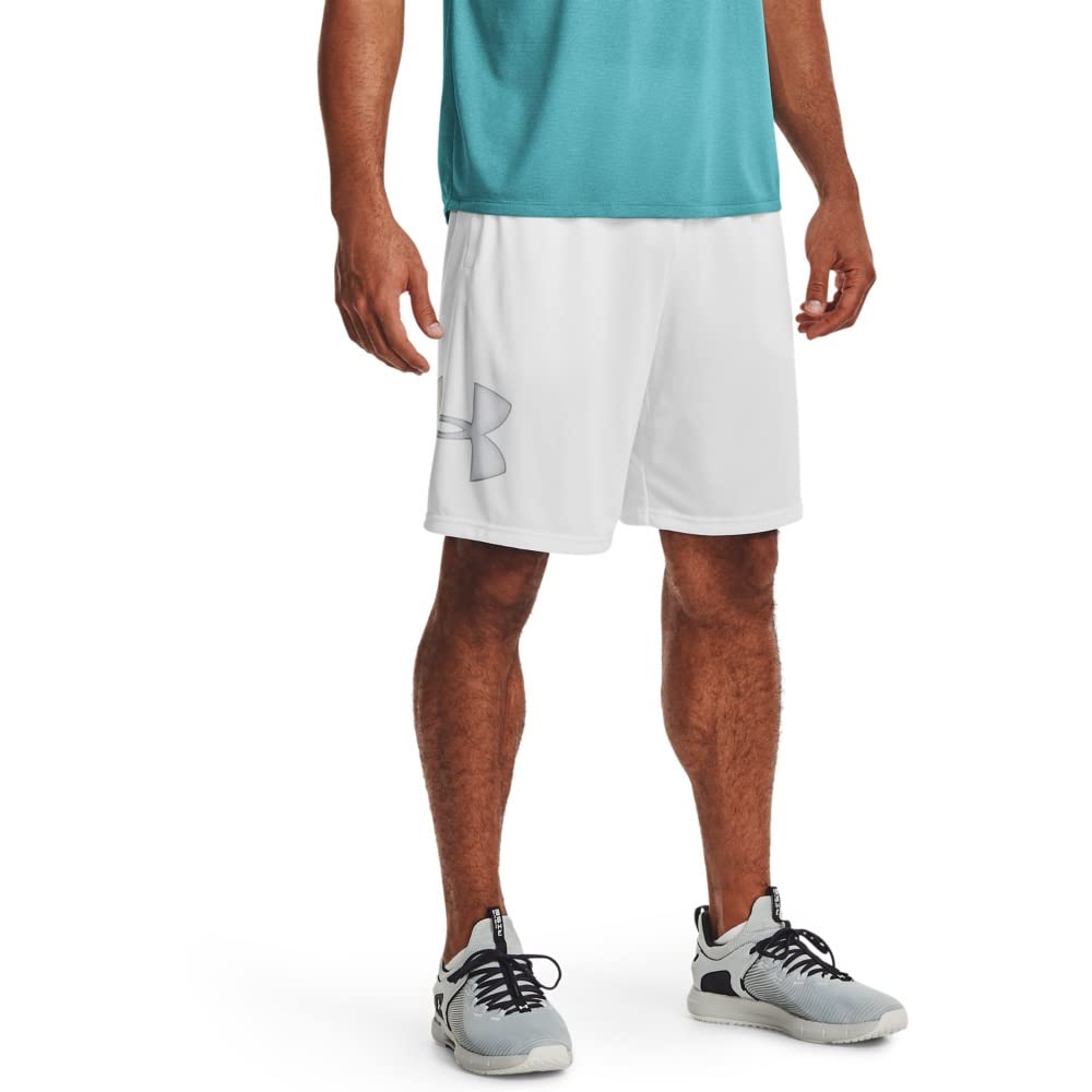 Under Armour Men's Tech GraphicDISC 10" Shorts, White (102)/Mod Gray, 3X-Large