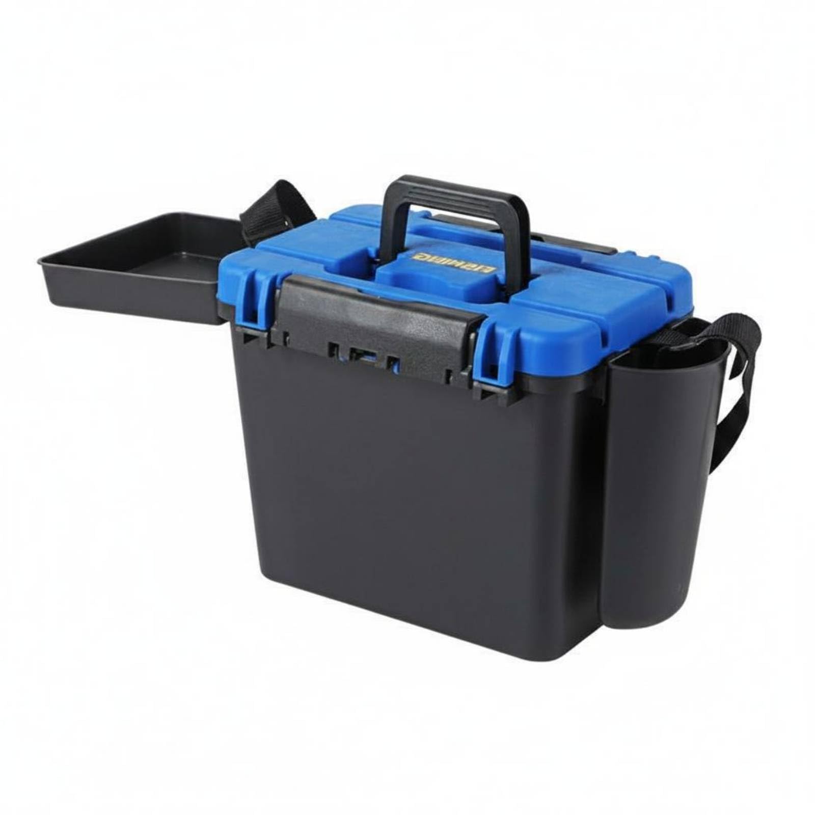 Angel Sitzbox Angelkoffer Angelkiste Aufbewahrungsbox Gehäuse für Häufige Outdoor Nutzung als Sitz Lager Und Transportlösung für Uferangeln Bootsangeln Fluss See, Blau