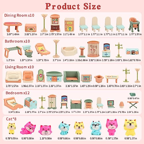 BananMelonBM 50 Pack Kids Little Dollhouse Furniture Set Toys House Big Dreams for Baby Children Girls Boys Age 3+,Miniature Accessories Educational Pretend Play Toys for Toddler - Image 3