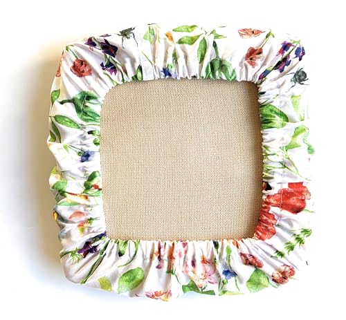 Grime Guard Q-Snap 8 x 8 inch, Cotton Cover Nurge size 3 Hoop Square Embroidery Cross Stitching Punch Needlework DIY Craft Sewing