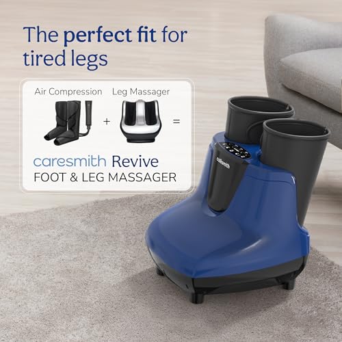 Image of Caresmith Revive Foot & Leg Massager Machine for Pain Relief | 14 Air Bags & 6 Foot Rollers with Infrared Warming | Foot Massager Machine for pain relief