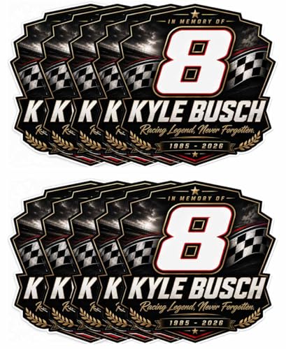 10 Pack Kyle Busch Stickers Laptop Bumper Decal Window Waterproof Car Stickers