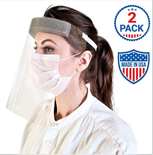 Face Shields with Protective Clear Film, Elastic Band and Comfort Sponge. Eye Protection