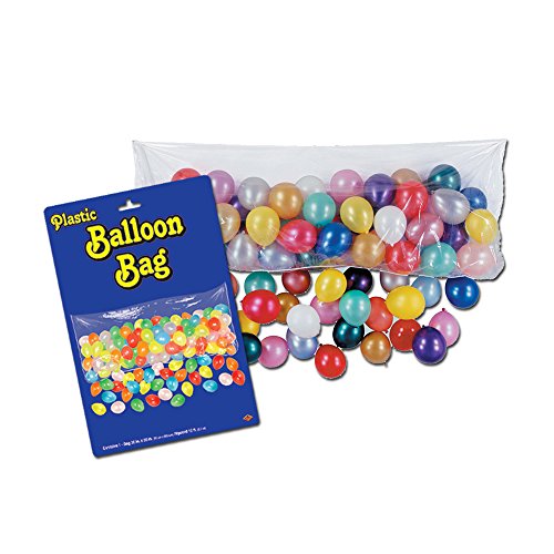 Beistle Plastic Balloon Bag 1 Pack Clear One Time Use Release Bag with Pull Cord and Hanging Loops for NYE Countdowns Surprise Party Drops and Photo Moments Balloons Not Included 3 x 6 8