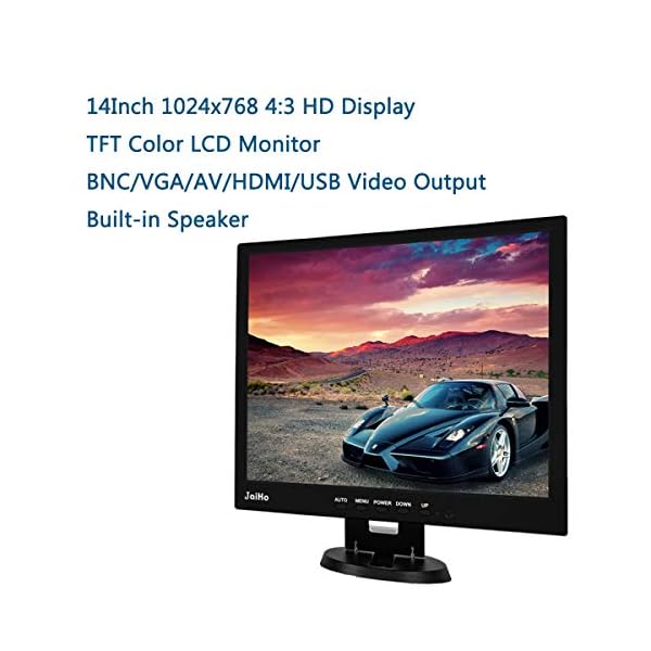 JaiHo 14" Pulgadas Monitor, 1024 x 768 LCD, con USB/VGA/HDMI/AV/BNC/Mic Puerto, Control Remoto, U Disk para CCTV cámara de vigilancia, STB y Otros Equipos de Video, Altavoz Incorporado - Image 5