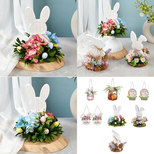 Décoration pour Ferme et centre de table lapin avec fleurs de maison - 3