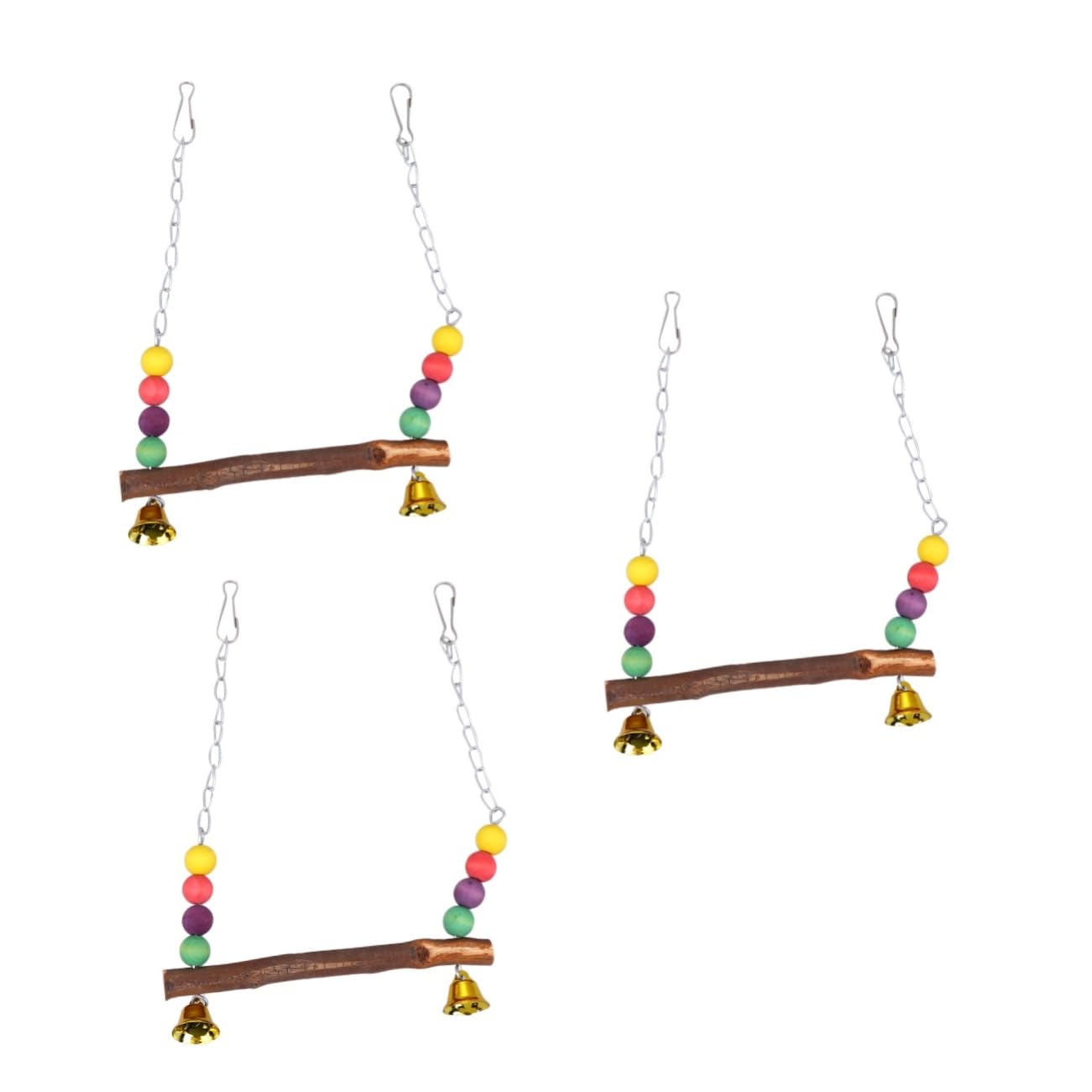 VANZACK 3stücke Parrot Beads Swing Bunte Holzspielzeug Schaukel Für Kleine Vögel Für Wellensittiche Und Papageien Fördert Spiel Und Sicheres Material