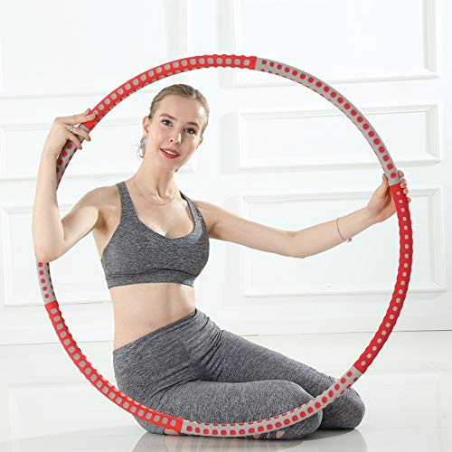 Abnehmbare 6 Abschnitte Schaumstoff Edelstahl Sport Hoop Home Übung Fitness dünne Taille Fitness Kreis Ausrüstung