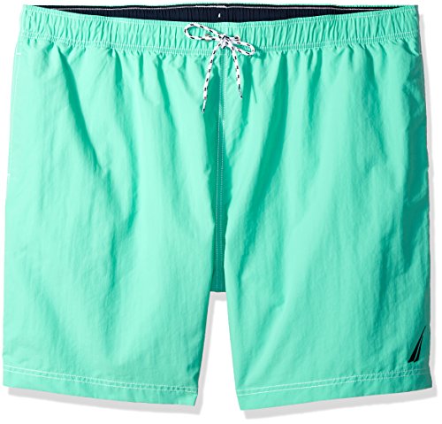 Nautica Men's Big Solid Quick Dry Classic Logo Swim Trunk, Mint Spring, LT Tall