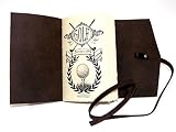 WTOLOVE Golf Journal/Log, Rustic Leather Handmade, Brown