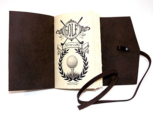 Wtolove Golf Journal/Log, Rustic Leather Handmade, Brown #TOP4