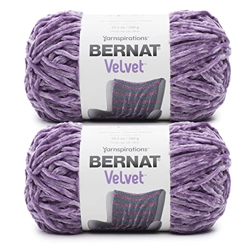 Image of Bernat Velvet Gray Orchid Yarn - 2 Pack of 300g /10.5oz - Polyester - 5 Bulky - 315 Yards - Knitting /Crochet