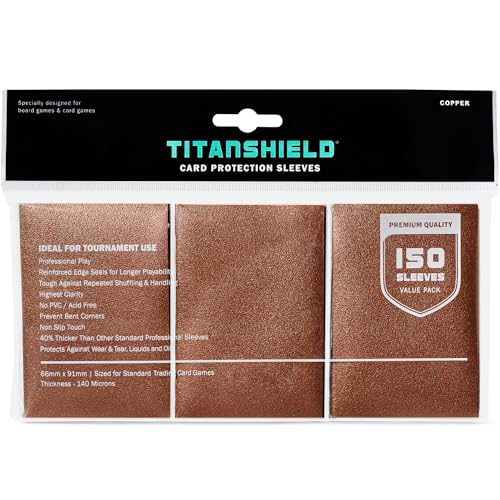 TitanShield (150 Copper Sleeves) Compatible with MTG Magic The Gathering, Lorcana, Board Games and Trading Cards 2.5 x 3.5 66x91mm