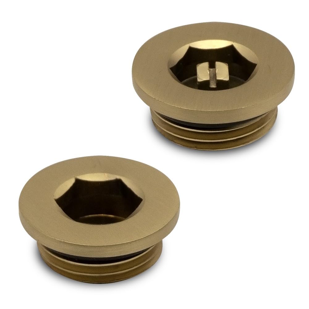 Valve Kings Brushed Brass Bleed Valve & Blanking Plug Set For Radiators & Towel Rails ½" Bsp