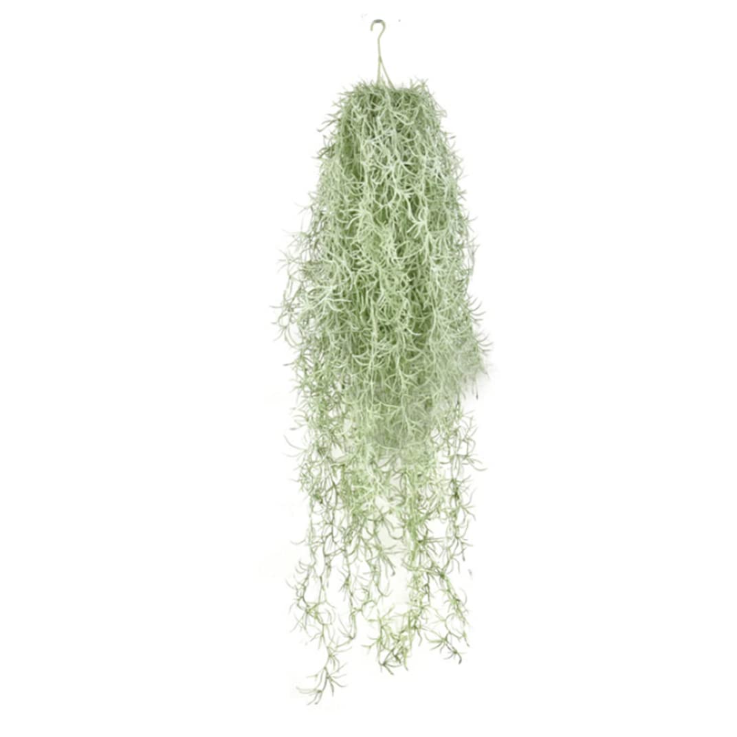 Musgo Artificial español de imitación Colgante, Musgo Verde 31, 5, Planta de Aire Que Parece Real para decoración del hogar al Aire Libre, Paquete de 1 Verde.