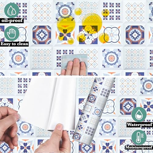 Image of SARVATRAY Self-Adhesive Wallpaper, Oil Proof Heat Resistant Wall Stickers for Kitchen, Wallpaper for Wall, Vinyl Sheet, 2 X 6.5 SQ FT (2 M Retro Grey WS)