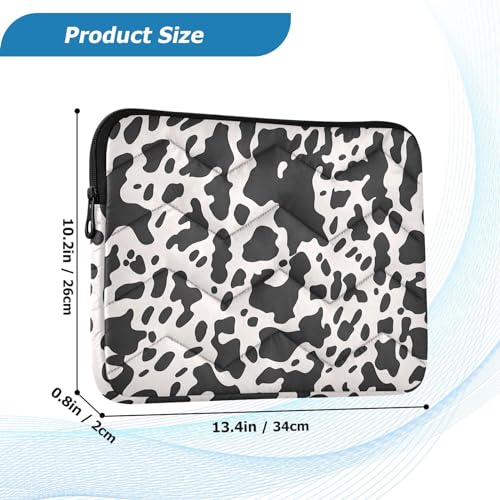 Funda para portátil 13-14 pulgadas textura vaca negra resistente al agua miniatura 3