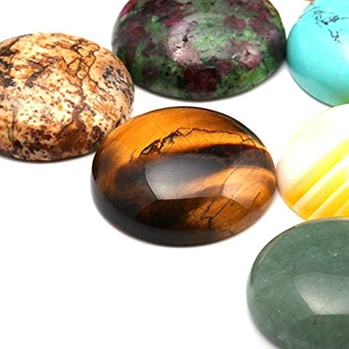 Miniatura 3 de Cabujón - Cuentas de piedra natural, redondas, de colores surtidos, sueltas, sin agujero, hechas a mano, para hacer joyas, 0.472 pulgadas,
