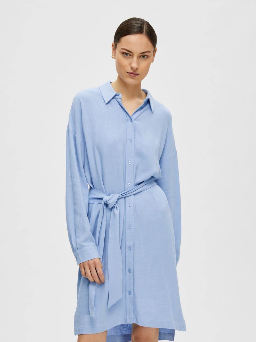 SELECTED FEMME Slfviva-Tonia Chemise Longue en Lin B