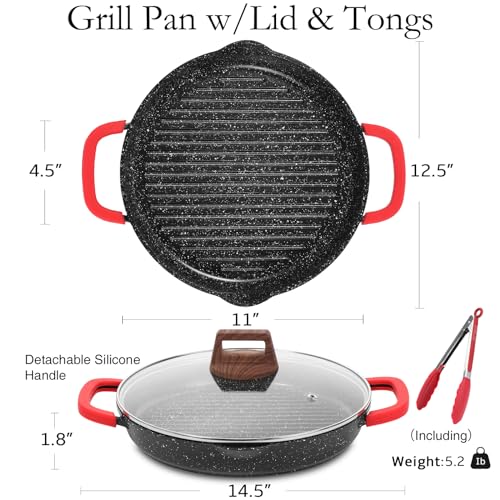 Eslite Life ES-GP2428 11 Inch Nonstick Round Grill Pan thumb #1