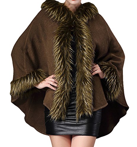 Manteau cape femme noir taille unique ideal pour vos balades d'automne chaleureuses