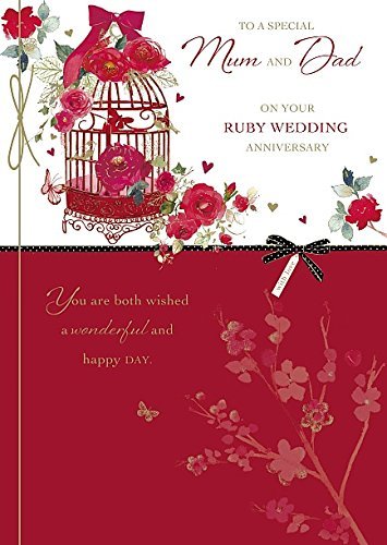 Wishing Well StudiosGreetings Card - Mum and Dad Ruby Anniversary (40th)