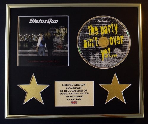 Limited Edition Cd Display Gold Status Quo/Cd Display/Limited Edition/Coa/The Party Ain't Over Yet