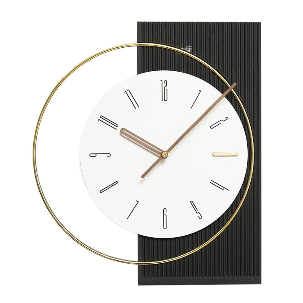 TYUHDUYUR Clocks Dining Room Porch Bedroom Household Background Wall Decoration Clock Decoration (D 45.3 * 39CM)