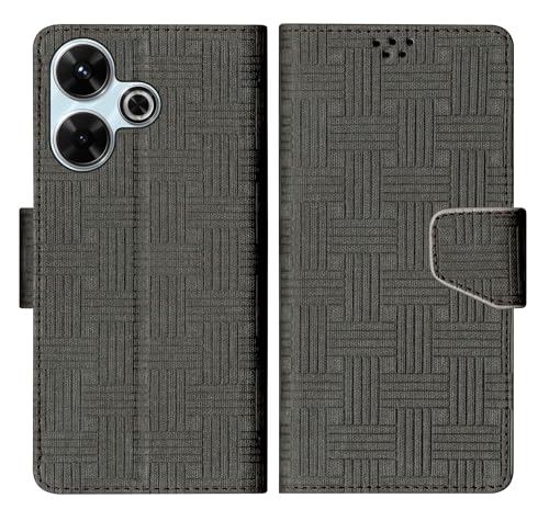 Image of SBMS Flip Cover for Redmi 13 5G / Redmi 13 4G Back Cover Case with Magnatic Closure | Inbuilt Stand | Card & Money Pocket (Mat Black)