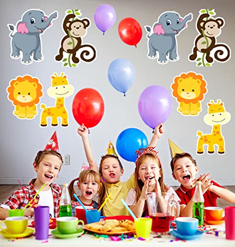 Image of WoW Party Studio Jungle Animals 1ft Cardstock Cutouts for Happy Birthday Decorations - 8Pcs