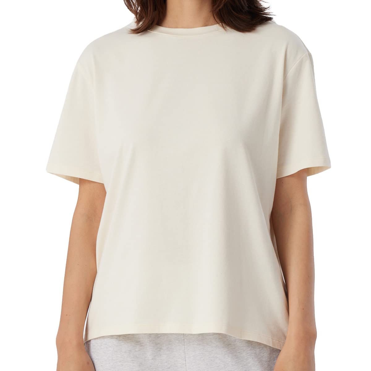 Schiesser Damen Schlafshirt Kurzarm Baumwolle - Mix + Relax Camiseta de Pijama Mujer