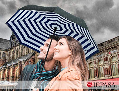 Image of SIEPASA Automatic Open Close Compact Travel Umbrella with Wind Vent Umbrella big size Lightweight Windproof Folding for men Women