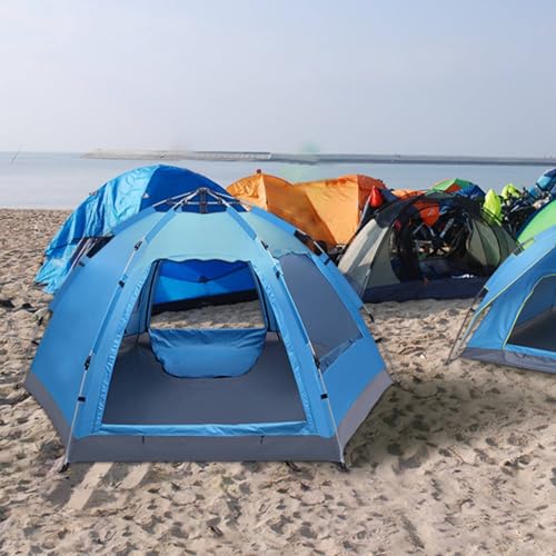 Carpa portátil automática para camping 4 personas azul miniatura 2