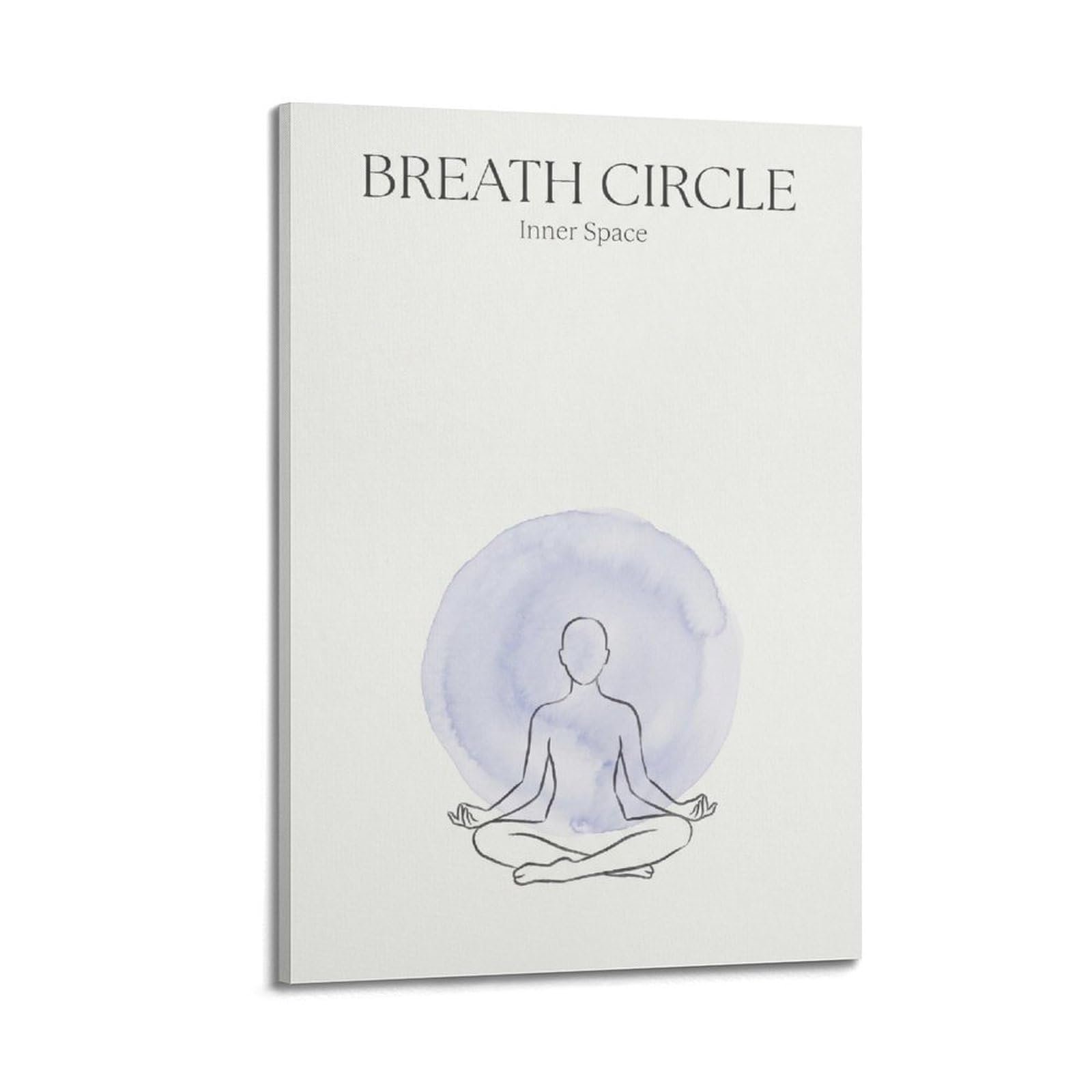 XKUGA Zen Meditation Poster Breath Circle Inner Space Healing Calm Modern Decorative Canvas Prints - Ideal Wall Art for Family, Man Cave, Game Room, Boys & Girls Bedroom 24x36inch(60x90cm)
